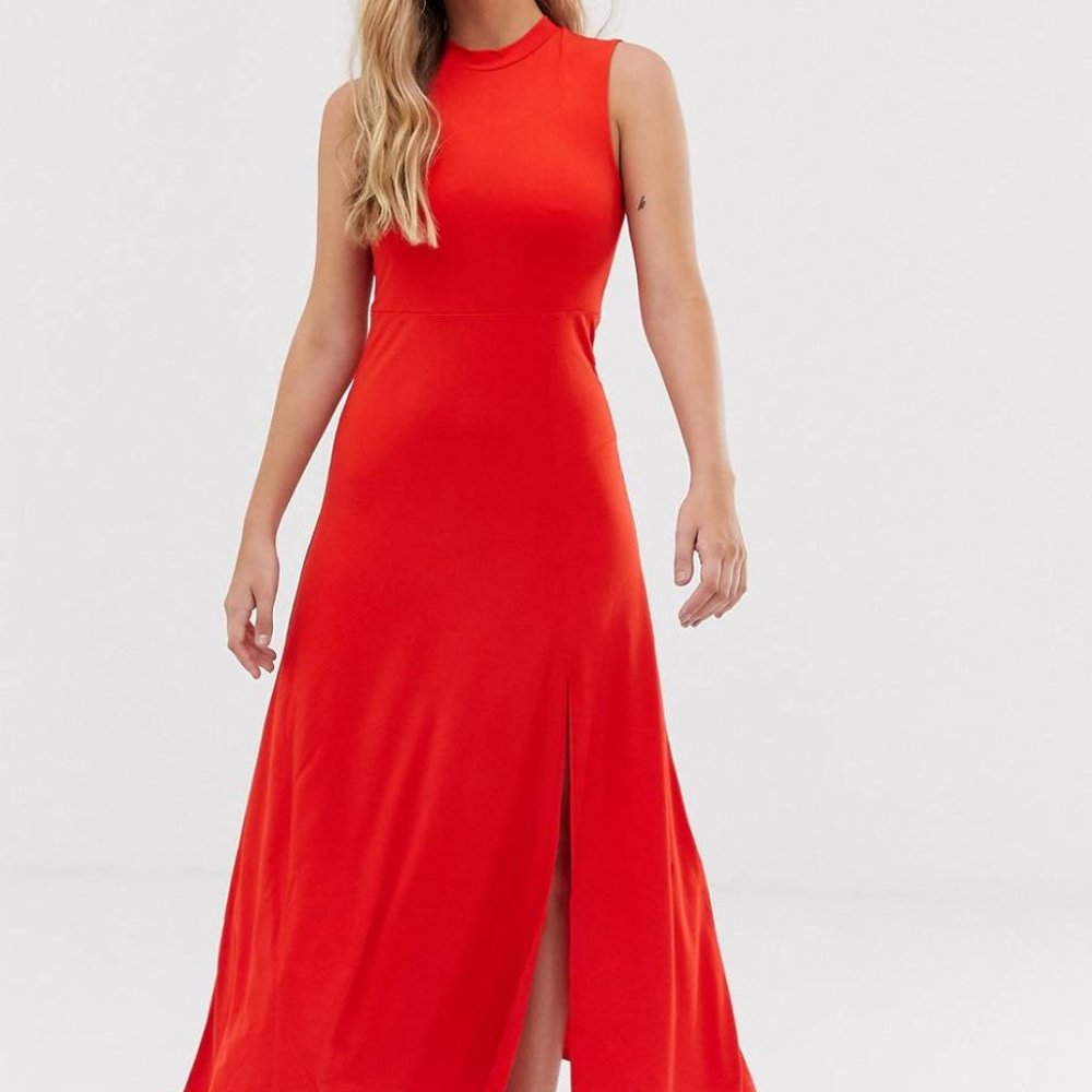 Y.A.S. Red Maxi dress with slit